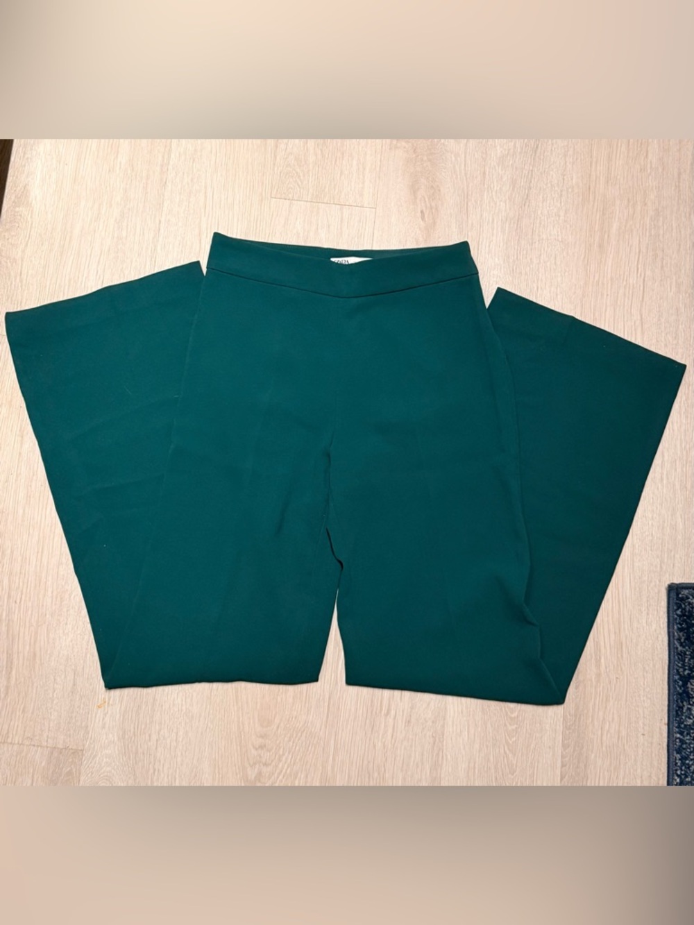 Zara Green Wide Leg Pants High-Waisted